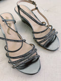 Nina Metallic Silver Wedge Heels size 8