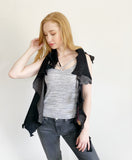 Oh My Gauze! Leather Distressed Vest NWT