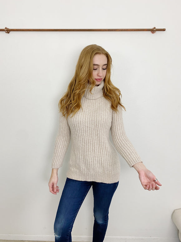 Madewell Knit Turtleneck Cream Sweater Small