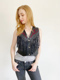 First Genuine Leather Vintage Biker Vest Medium