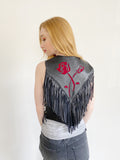 First Genuine Leather Vintage Biker Vest Medium