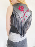 First Genuine Leather Vintage Biker Vest Medium