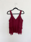 C&E cabernet ruffle Tank Top Medium