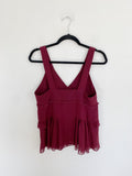 C&E cabernet ruffle Tank Top Medium