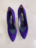 Spanish Leather by Sergio Zelcer Vintage Purple Heels 7.5
