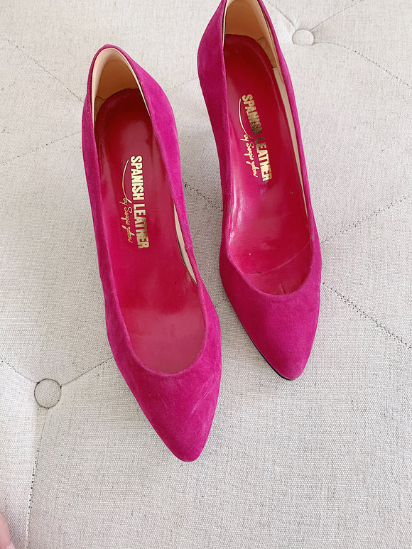 Spanish Leather by Sergio Zelcer Vintage Pink Heels 8