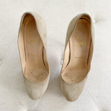 Christian Louboutin Suede Nude Pump Heels 36.5