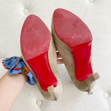Christian Louboutin Suede Nude Pump Heels 36.5