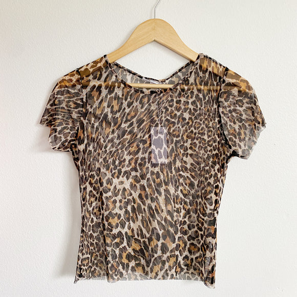 Leopard Sheer Net Boutique Top New Small