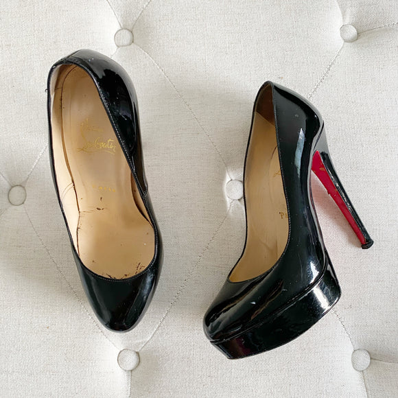 Christian Louboutin Patent Leather Black Heels 37