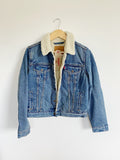 Levi's Original Denim Sherpa Ex Boyfriend Trucker Jacket New Medium