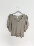 Free People Olive v-neck Tee by XS