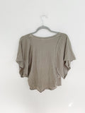 Free People Olive v-neck Tee by XS