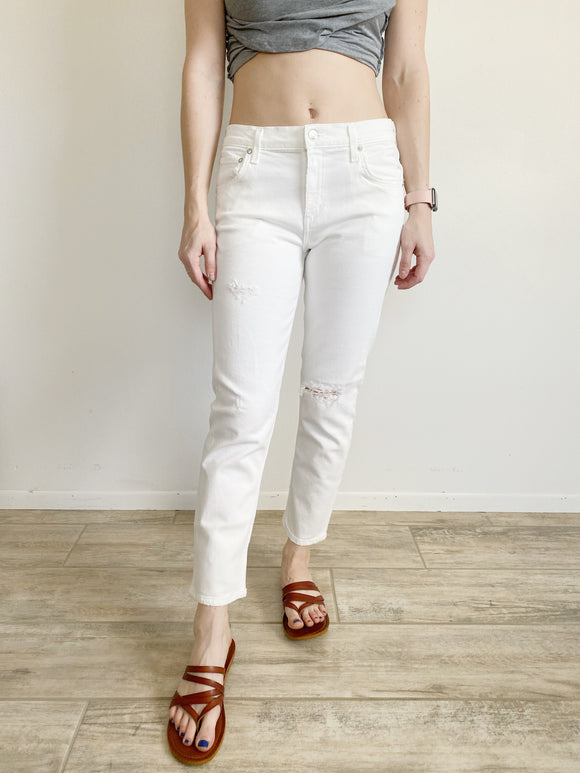 AGOLDE Isabel Mid Rise Slim Straight White Jeans NWT 26