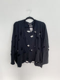 Transparente Black Label Distressed Sweater Oversized