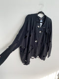 Transparente Black Label Distressed Sweater Oversized