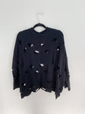Transparente Black Label Distressed Sweater Oversized