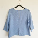 W5 Baby Blue Polka Dot Blouse New Large