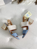 TOMS Poppy birch Chambray Heels NWT 7