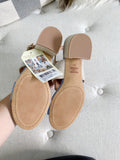TOMS Poppy birch Chambray Heels NWT 7