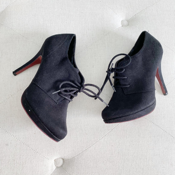 X-APPEAL black Suede Heel Booties size 37