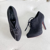 X-APPEAL black Suede Heel Booties size 37