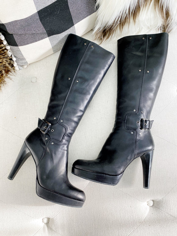 Stuart Weitzman Leather Heel Boots size 8