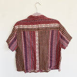 Rachel Zoe Linen Printed Collared Top New Large