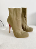 Christian Louboutin Green Olona Fabric Ariella Talon 120 Boots 38