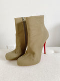 Christian Louboutin Green Olona Fabric Ariella Talon 120 Boots 38