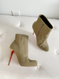 Christian Louboutin Green Olona Fabric Ariella Talon 120 Boots 38
