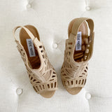 Steve Madden Nude Bandit Leather Suede Heels 6