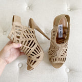 Steve Madden Nude Bandit Leather Suede Heels 6