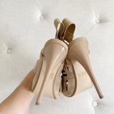 Steve Madden Nude Bandit Leather Suede Heels 6