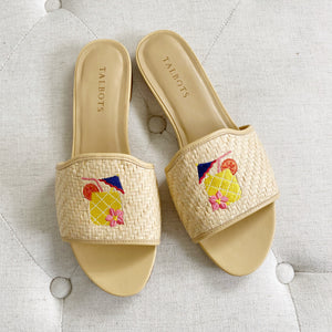 Talbots Natural Pineapple Keri Mai Straw Sandals 9