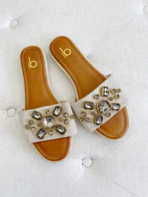 Bakers Jewel burlap Sandals size 7