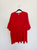 SHEIN Embroidered Red Floral Tunic Dress Large