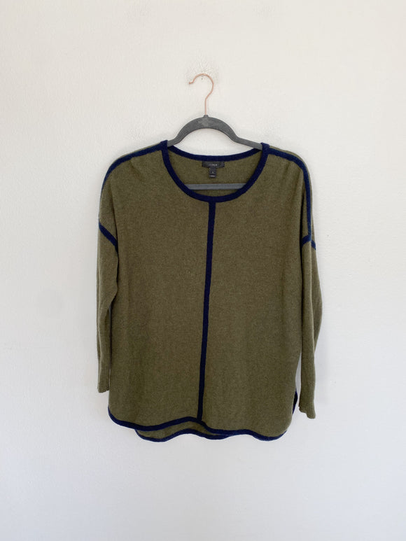 J. CREW Wool Olive Sweater Small