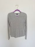 VINCE Grey Cotton Long Sleeve Tee XS