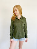Merona Target Army Button Down Long Sleeve Small