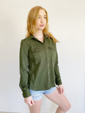 Merona Target Army Button Down Long Sleeve Small