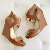 Jessica Simpson Leather Brown Wedges 9.5
