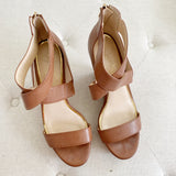 Jessica Simpson Leather Brown Wedges 9.5