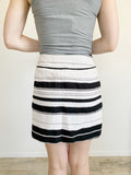 LOFT Striped Black Cream Skirt Size 8