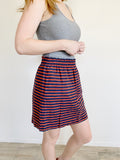 J. Crew Blue Red Striped Skirt 6