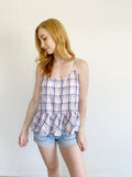 Old Navy Plaid Babydoll Tank Medium