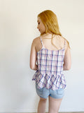 Old Navy Plaid Babydoll Tank Medium