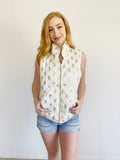 Simply Southern Pineapple Puffer Vest NWT Medium