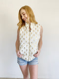 Simply Southern Pineapple Puffer Vest NWT Medium