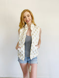 Simply Southern Pineapple Puffer Vest NWT Medium